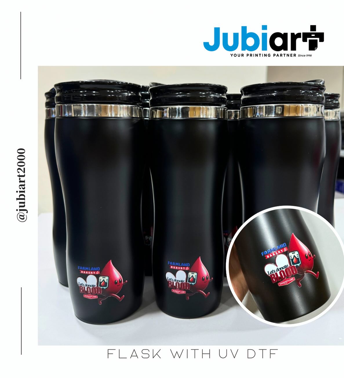 Flask with UV DTF